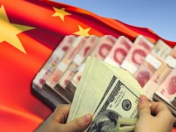 флаг Китая доллары и юань